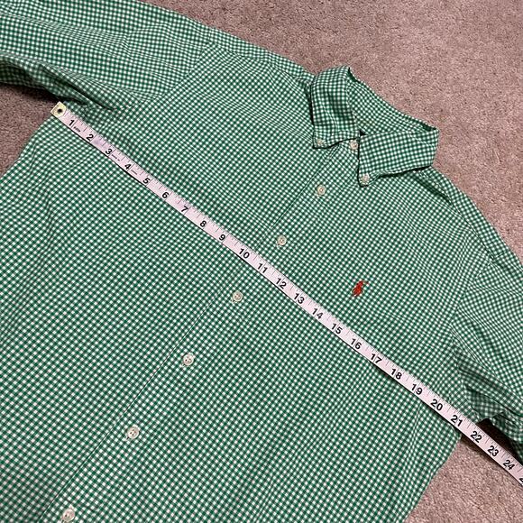 Polo Ralph Lauren Green/White Plaid Button Up Medium - Picture 6 of 7